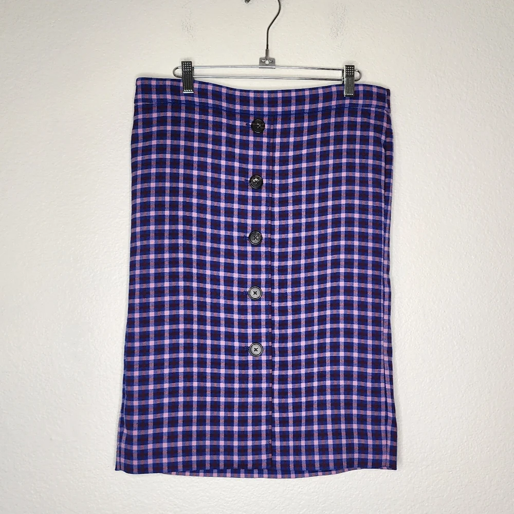 J. Crew Plaid Button Front Pencil Skirt 8_2